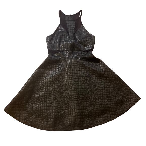 ASTR the Label black shiny snakeskin fit & flare mini dress size XS - Picture 12 of 12